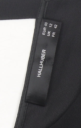 Hallhuber Women's Black Size 12 Sleeveless Tunic Blouse