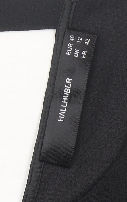 Hallhuber Women's Black Size 12 Sleeveless Tunic Blouse