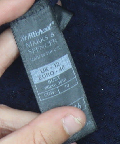 Marks and Spencer Women’s Blue Wool Long Sleeve Cardigan UK 12