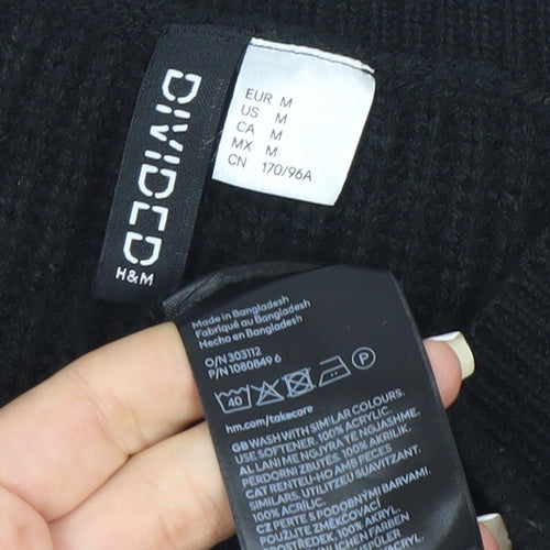 H&M Women’s Black Knit Sleeveless Vest Size 12 V-Neck Acrylic
