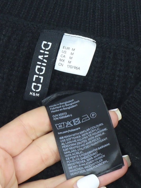 H&M Women’s Black Knit Sleeveless Vest Size 12 V-Neck Acrylic