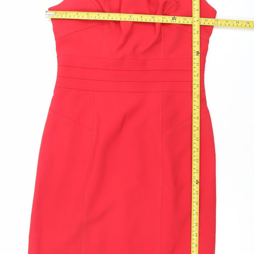 Look Combinations Women’s Red Sheath Knee Dress Size 10
