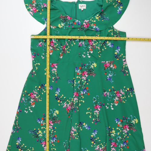 Studio 8 Women’s Green Floral Off Shoulder Fit & Flare Dress Size 24