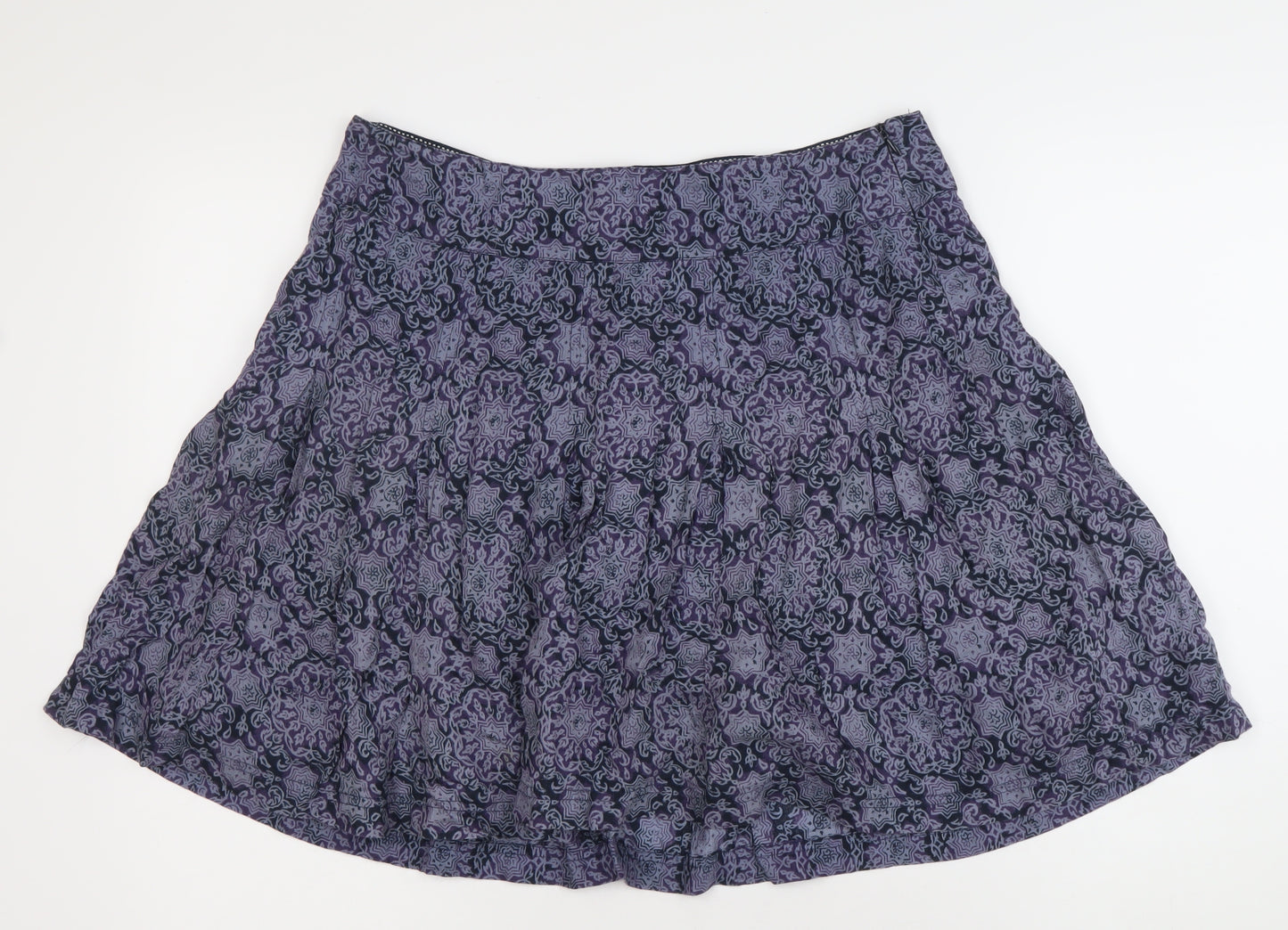 FatFace Women Purple Geometric A-Line Knee Length Skirt Size 12