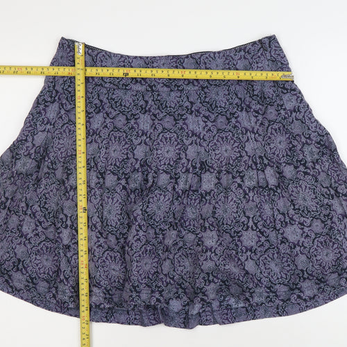 FatFace Women Purple Geometric A-Line Knee Length Skirt Size 12