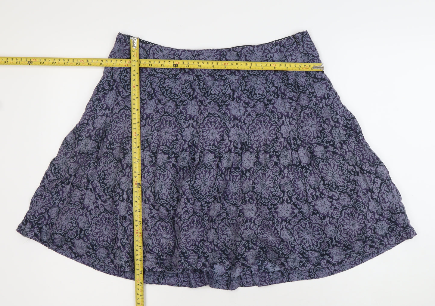 FatFace Women Purple Geometric A-Line Knee Length Skirt Size 12