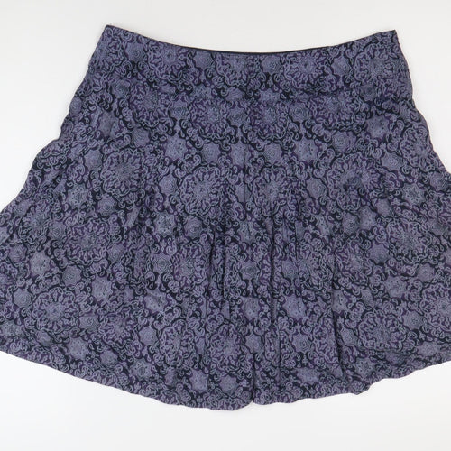 FatFace Women Purple Geometric A-Line Knee Length Skirt Size 12