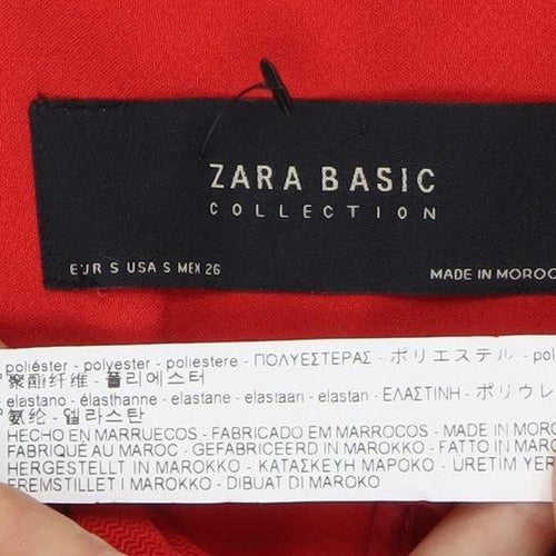 Zara Basic Women’s Red 3/4 Sleeve Ruffle Suit Top M Regular Fit