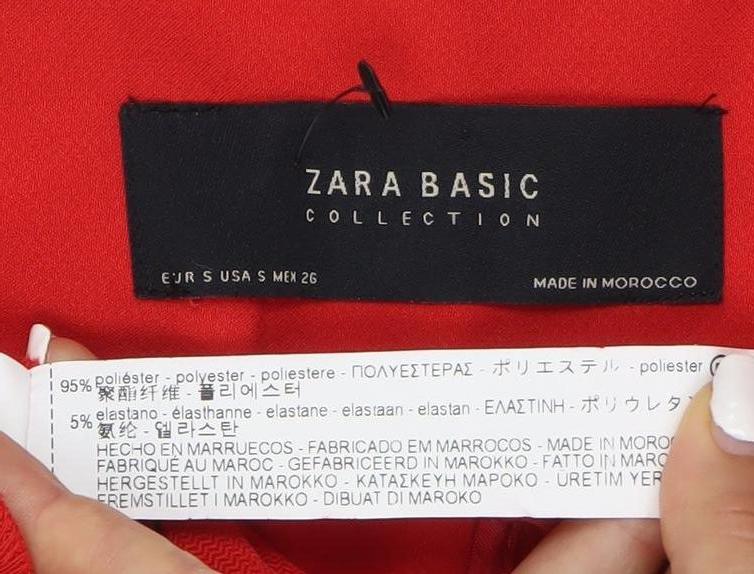 Zara Basic Women’s Red 3/4 Sleeve Ruffle Suit Top M Regular Fit