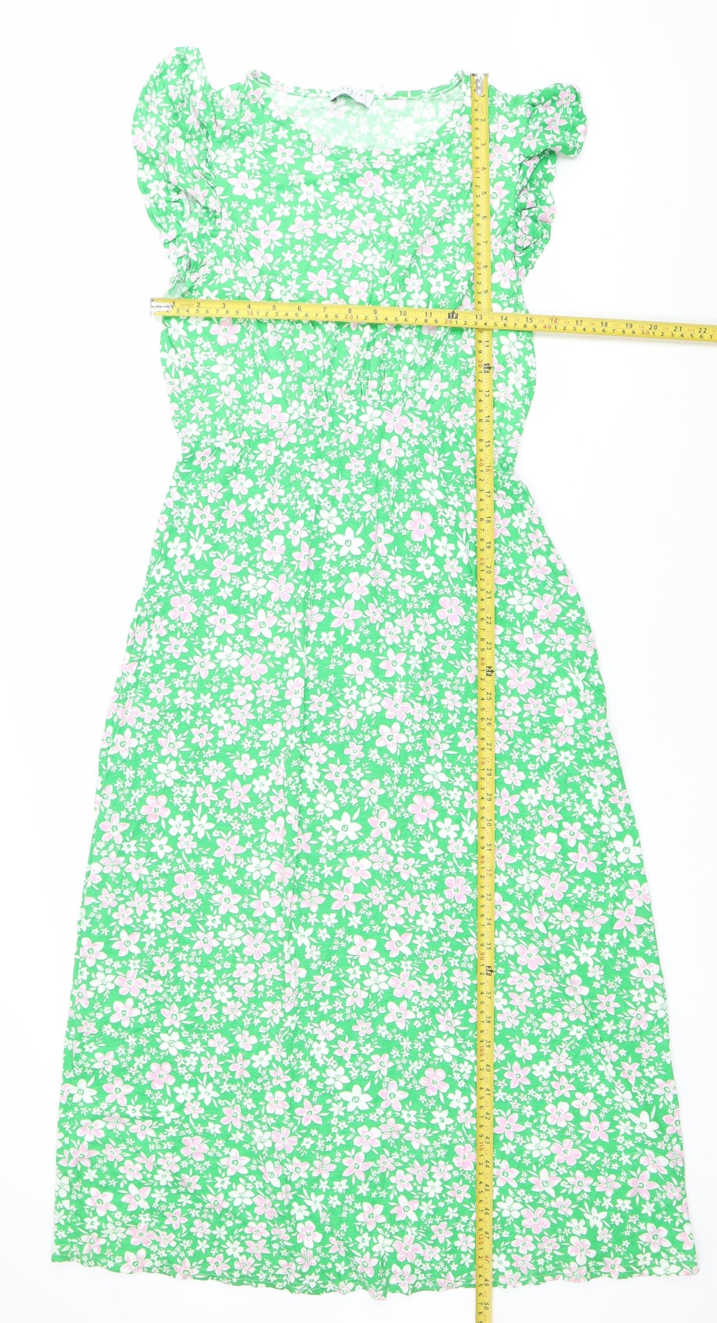 Papaya Women’s Green Floral Midi Bodycon Dress Size 16 Sleeveless
