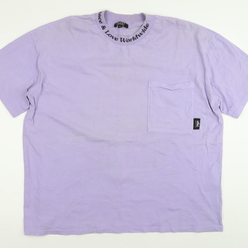 MAN Skate Men’s Purple Cotton Crew Neck Short Sleeve T-Shirt M