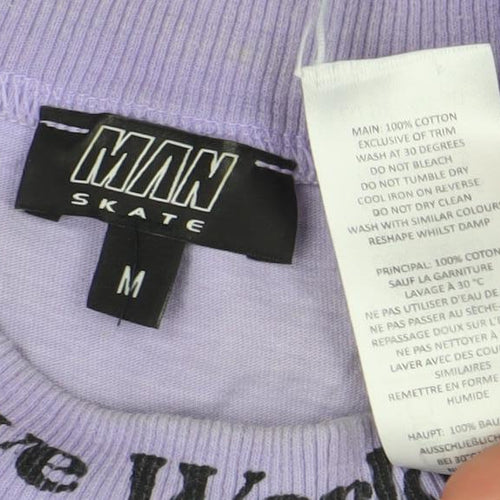 MAN Skate Men’s Purple Cotton Crew Neck Short Sleeve T-Shirt M