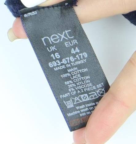 Next Women’s Blue Size 16 Crew Neck Long Sleeve Pullover Jumper Lace Beaded