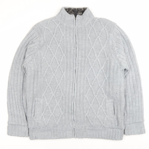 Cherokee Men’s Grey XL Knit Full Zip Lined Winter Jacket