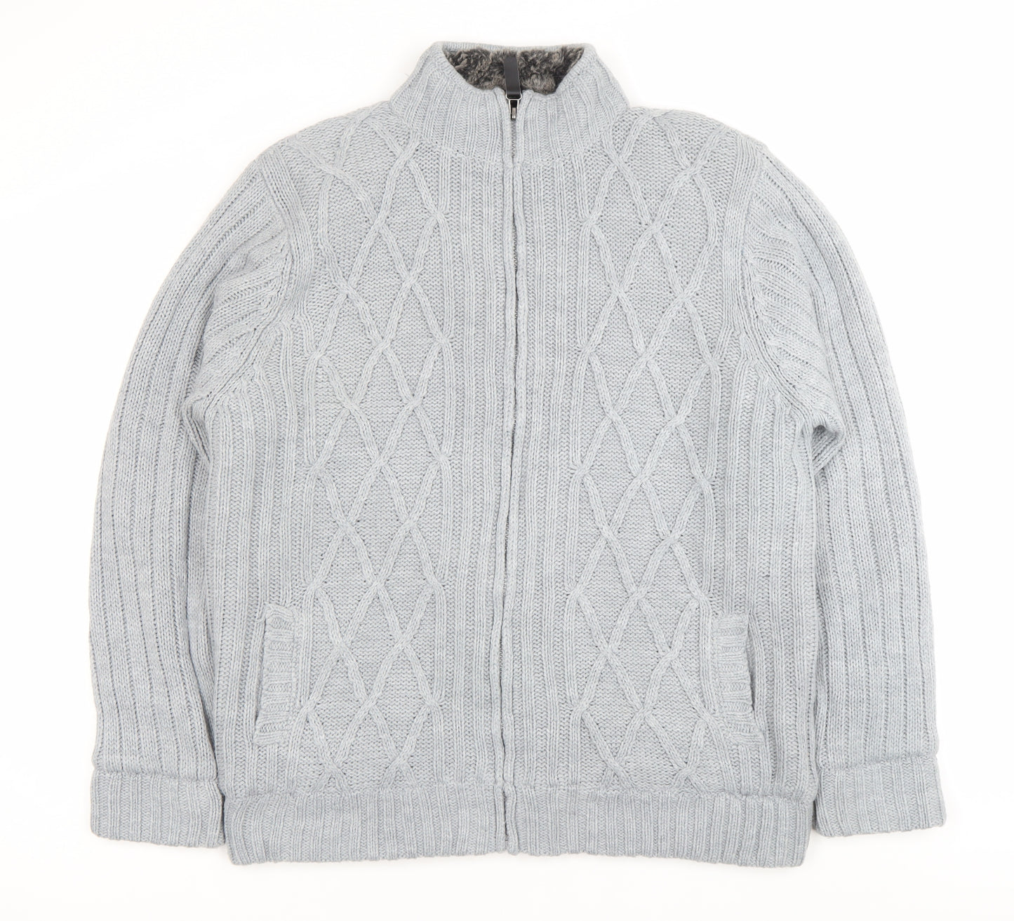 Cherokee Men’s Grey XL Knit Full Zip Lined Winter Jacket