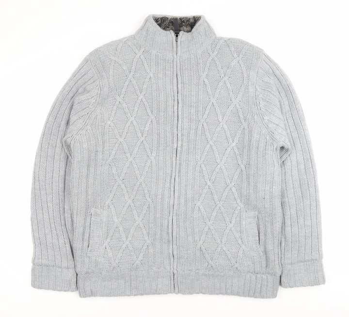 Cherokee Men’s Grey XL Knit Full Zip Lined Winter Jacket