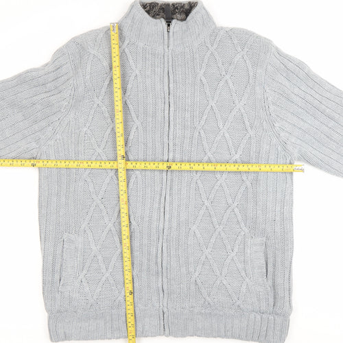Cherokee Men’s Grey XL Knit Full Zip Lined Winter Jacket