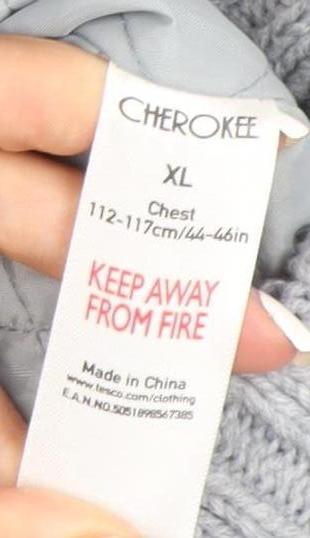 Cherokee Men’s Grey XL Knit Full Zip Lined Winter Jacket