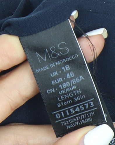 Marks and Spencer Women's Blue Size 18 A-Line Midi Skirt