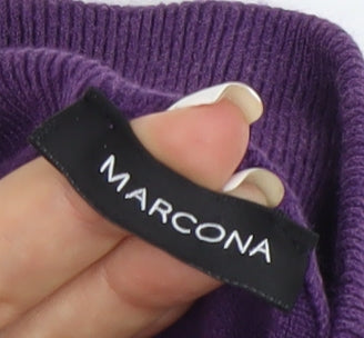 Marcona Women's Purple Roll Neck Cotton Jumper Size 12