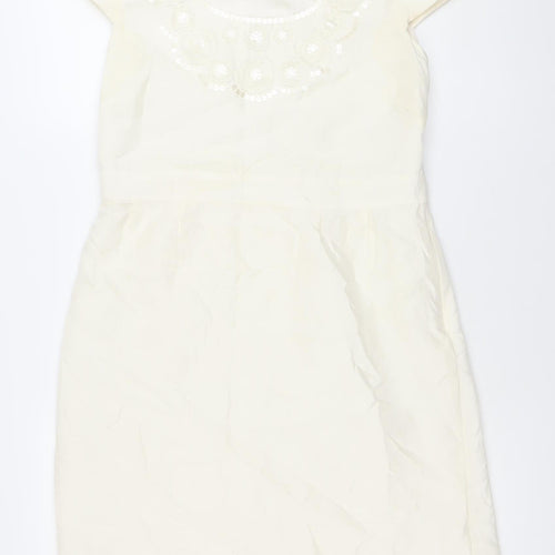 Boden Women Ivory Size 12 Sheath Knee Length Party Dress