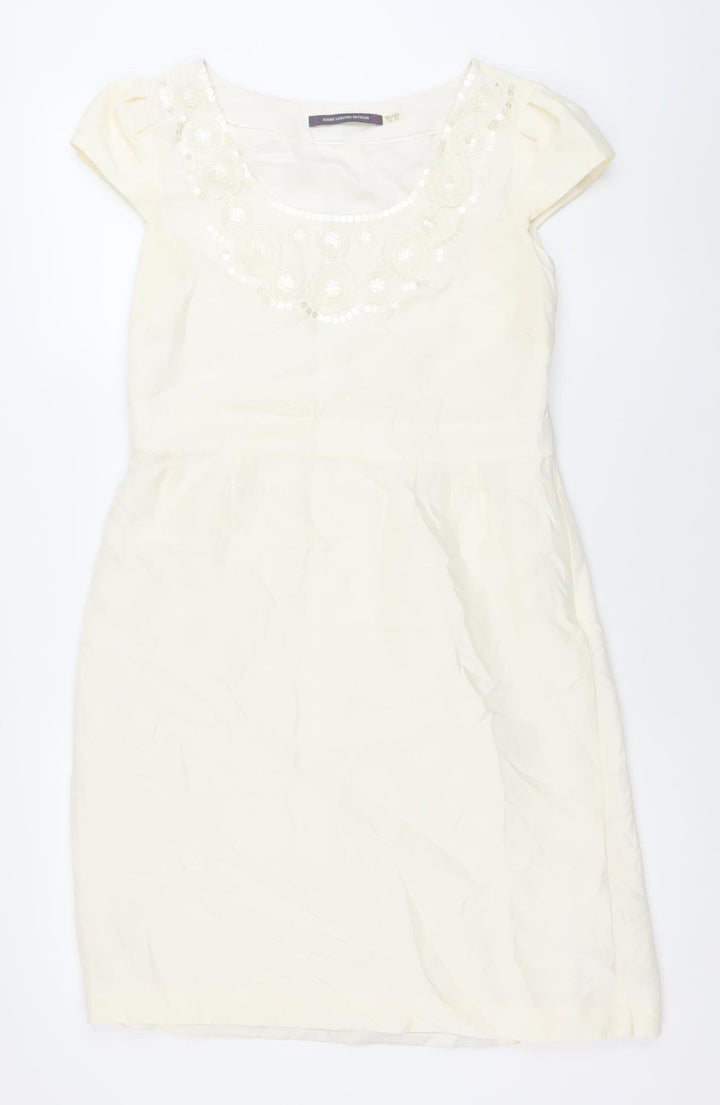 Boden Women Ivory Size 12 Sheath Knee Length Party Dress