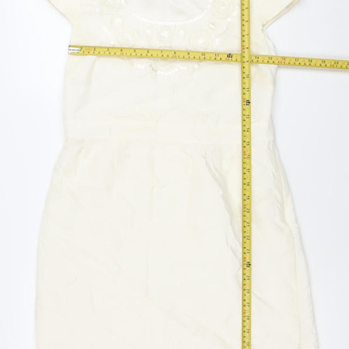 Boden Women Ivory Size 12 Sheath Knee Length Party Dress
