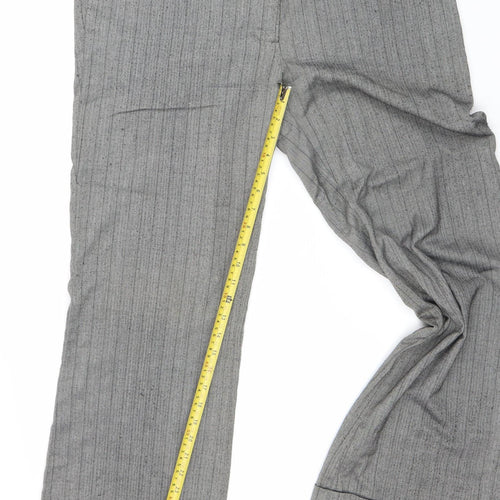 New Look Women’s Grey Pinstripe Straight Leg Trousers Size 16 Workwear