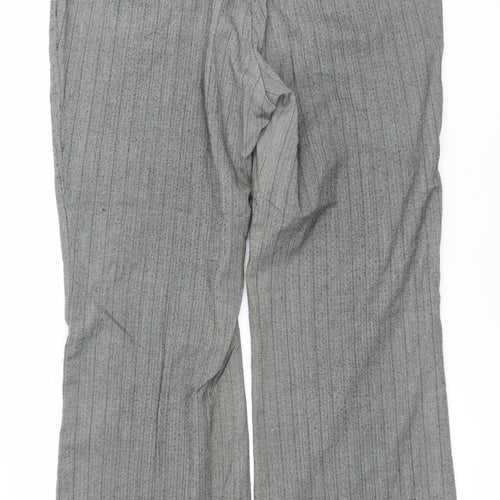New Look Women’s Grey Pinstripe Straight Leg Trousers Size 16 Workwear