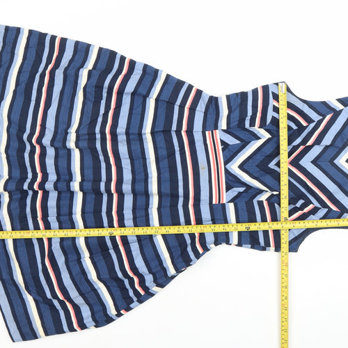 Oasis Women’s Multicoloured Stripe Fit & Flare Dress Size 8 Knee Length