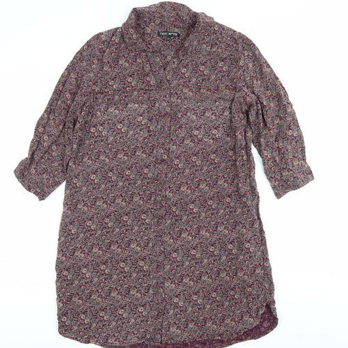 Next Petite Women's Multicoloured Floral Tunic Shirt Size 12 Viscose