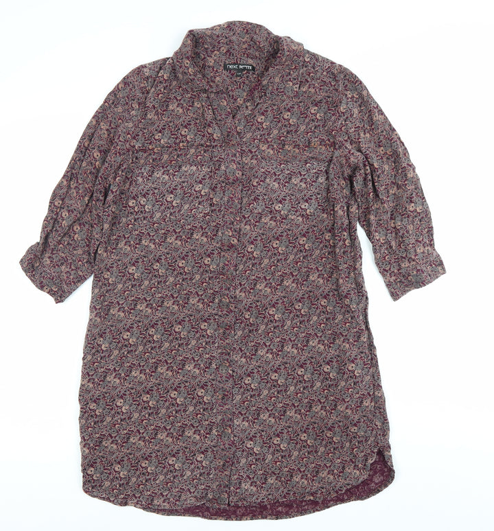 Next Petite Women's Multicoloured Floral Tunic Shirt Size 12 Viscose