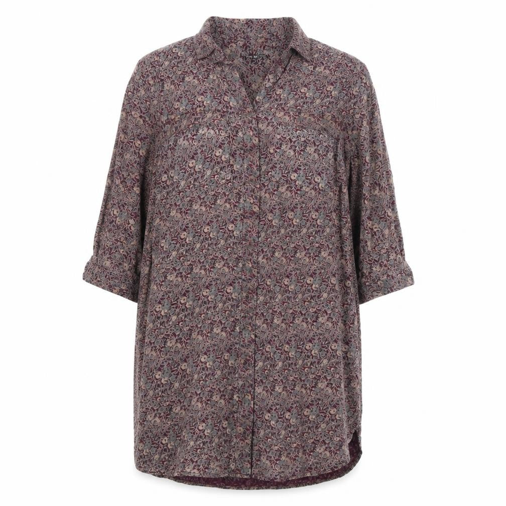 Front view of Next Petite Women's Multicoloured Floral Tunic Shirt, size 12, Viscose