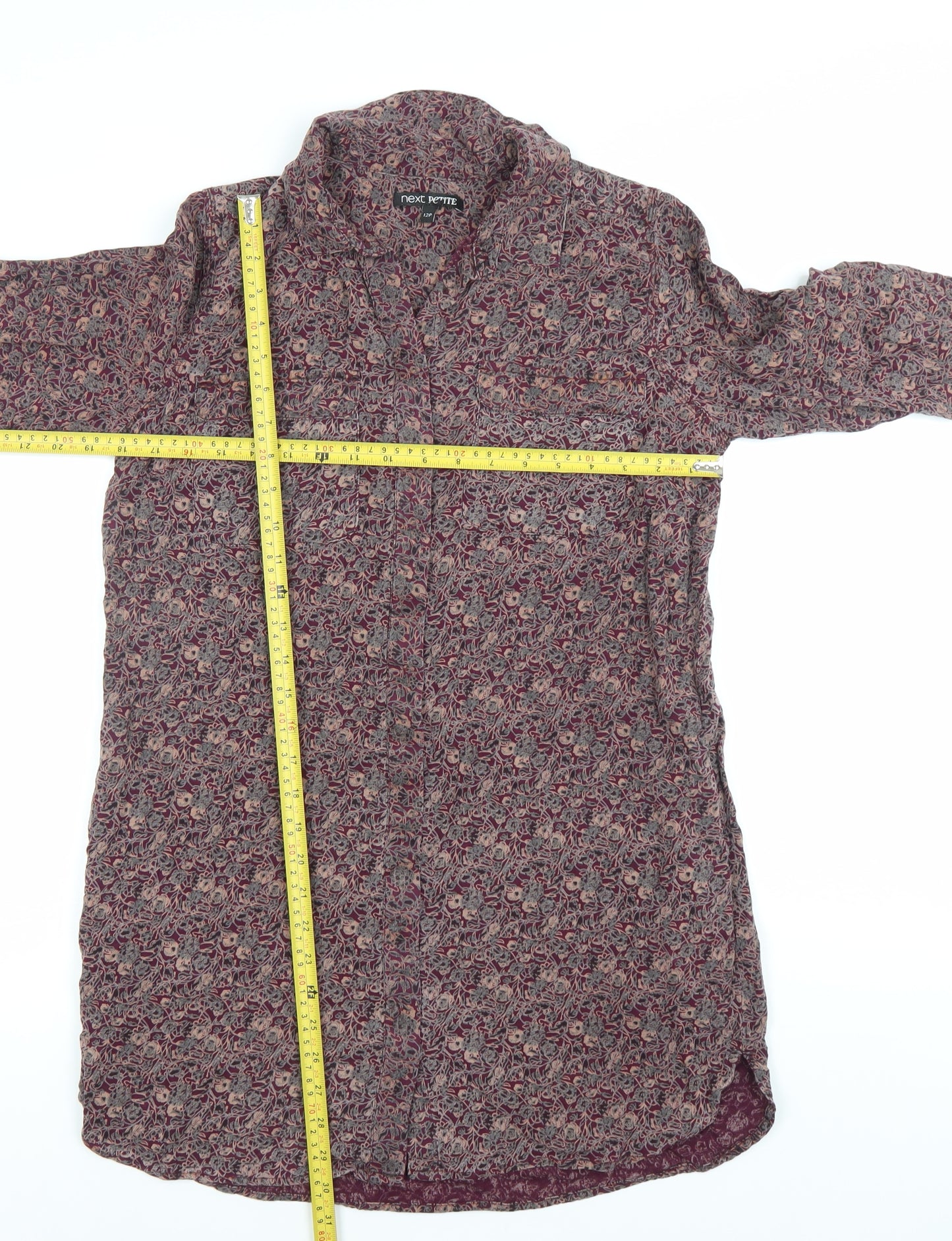 Next Petite Women's Multicoloured Floral Tunic Shirt Size 12 Viscose