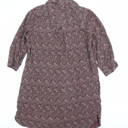 Next Petite Women's Multicoloured Floral Tunic Shirt Size 12 Viscose