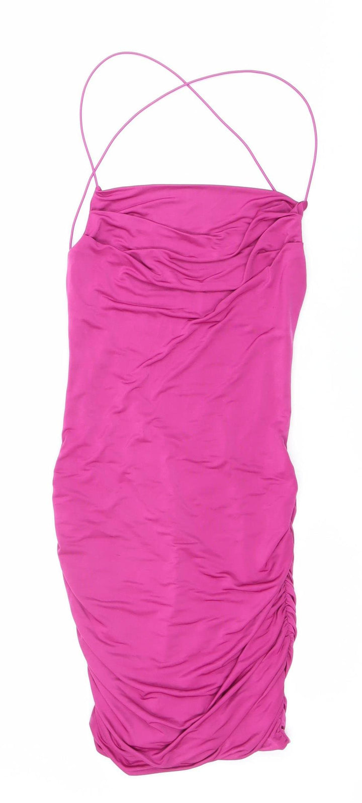 Tiger Mist Women's Pink S Bodycon Ruched Sleeveless Party Dress