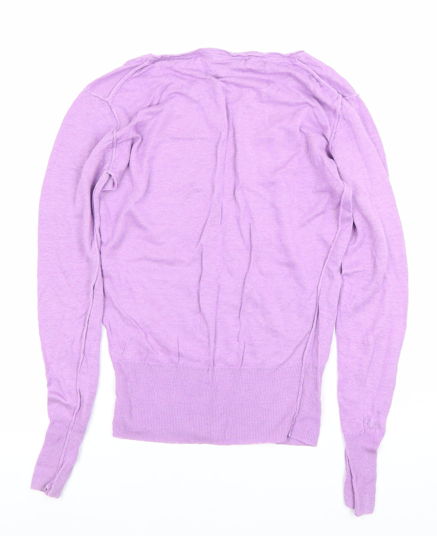 Fat Face Women's Purple Linen V-Neck Jumper Size 10