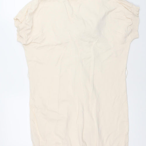 French Connection Women’s Ivory Cotton Cowl Neck Cardigan Size 10