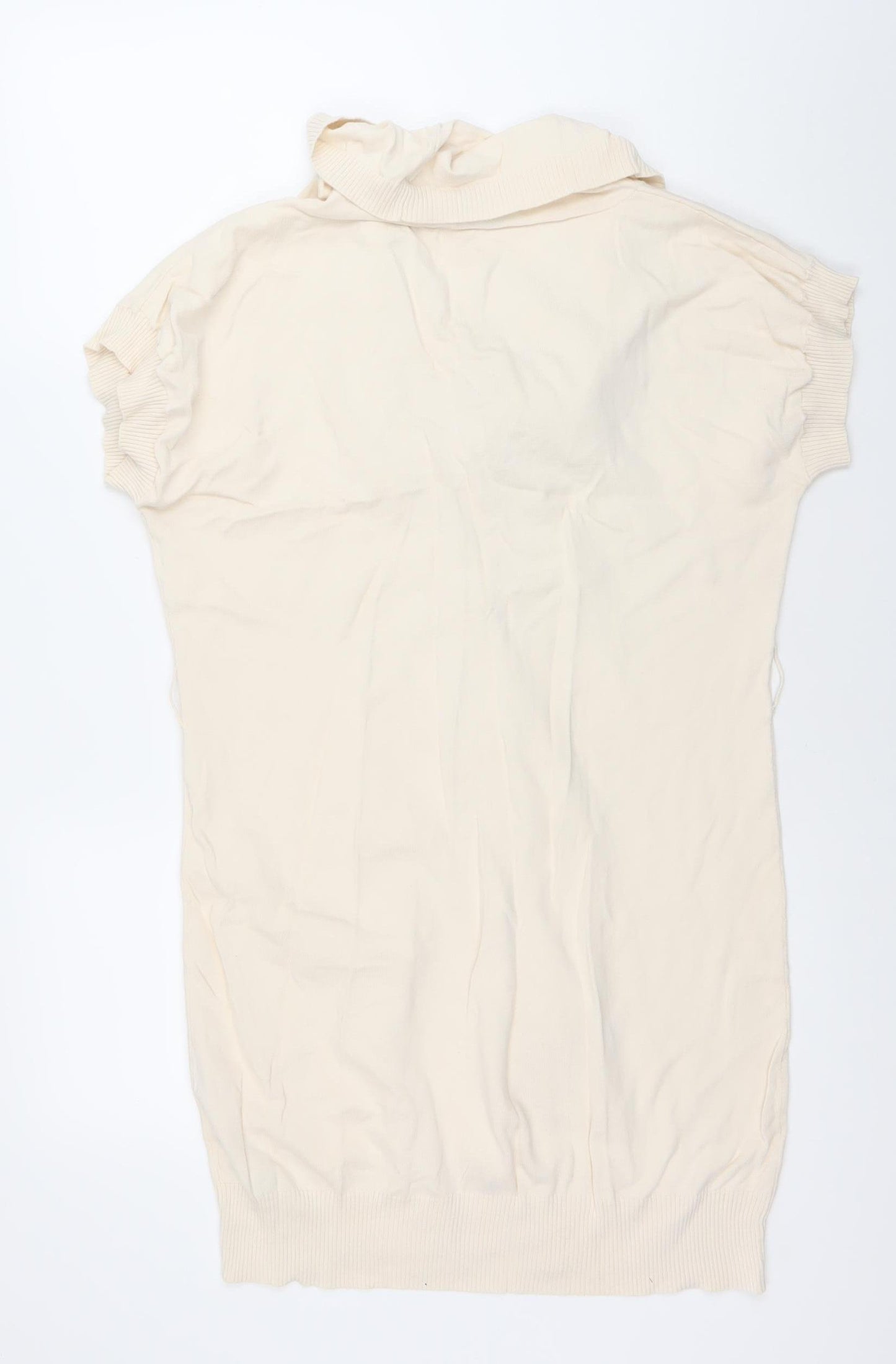 French Connection Women’s Ivory Cotton Cowl Neck Cardigan Size 10