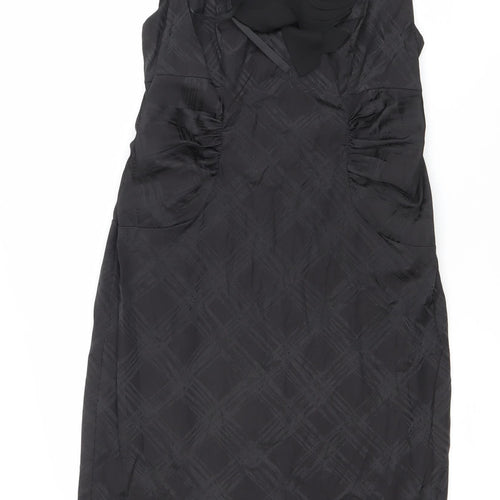 R&M Richards Women's Black Size 10 Sheath Knee Length Party Dress