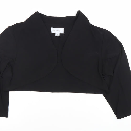 Ronni Nicole Women’s Black Size 20 Cropped Long Sleeve Blouse