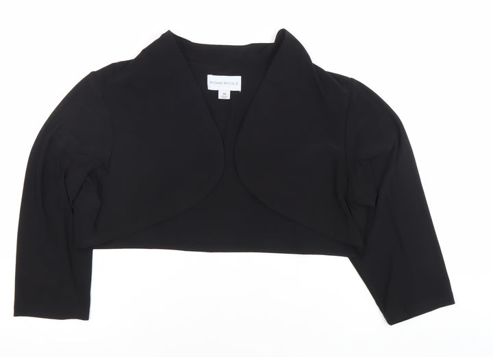 Ronni Nicole Women’s Black Size 20 Cropped Long Sleeve Blouse