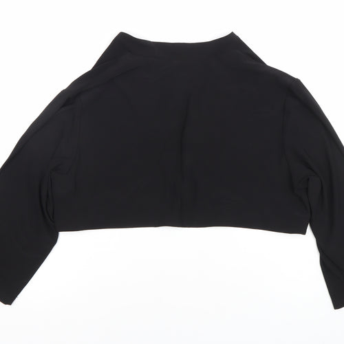 Ronni Nicole Women’s Black Size 20 Cropped Long Sleeve Blouse