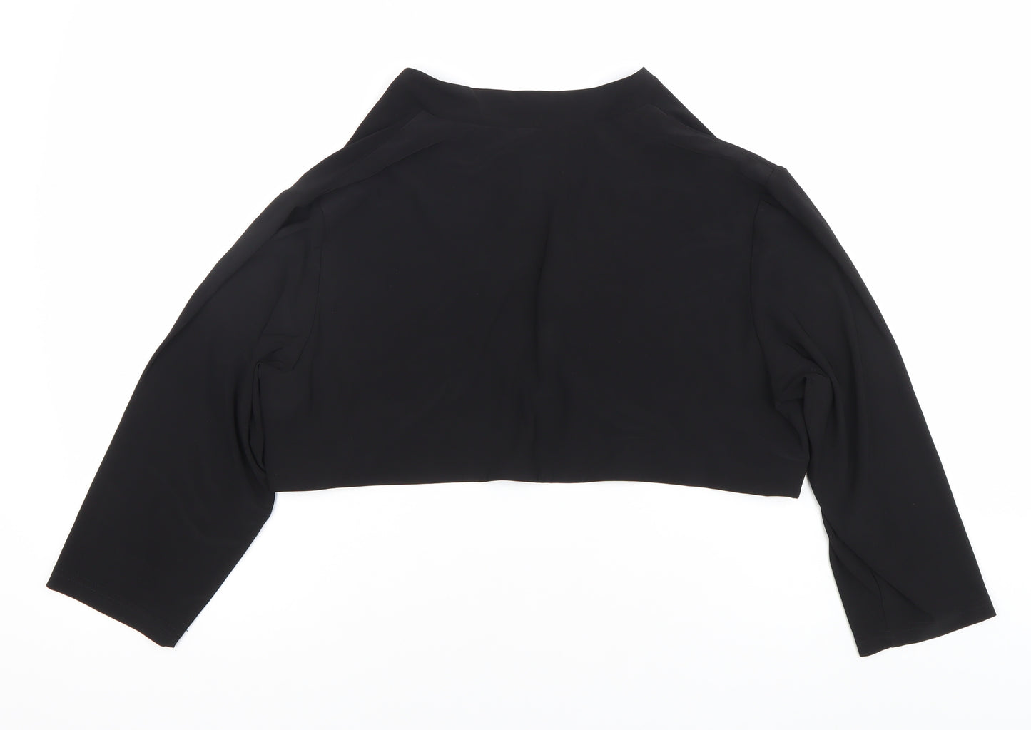 Ronni Nicole Women’s Black Size 20 Cropped Long Sleeve Blouse