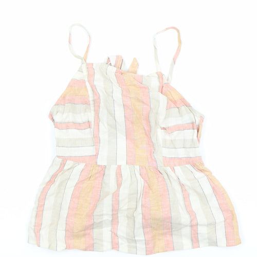 New Look Women’s Petite Multicoloured Striped Linen Blend Camisole UK 4
