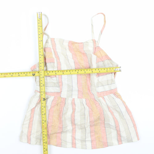New Look Women’s Petite Multicoloured Striped Linen Blend Camisole UK 4