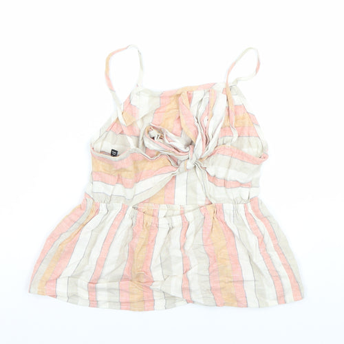 New Look Women’s Petite Multicoloured Striped Linen Blend Camisole UK 4