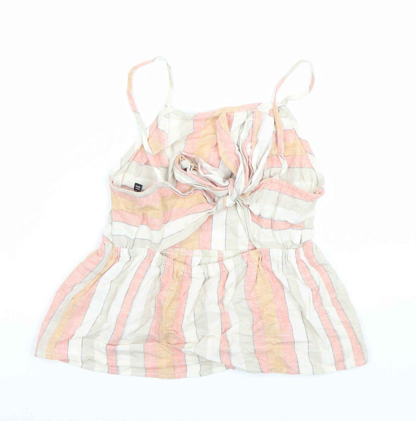 New Look Women’s Petite Multicoloured Striped Linen Blend Camisole UK 4
