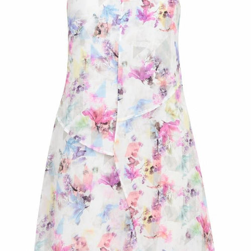 Warehouse Women's Multicoloured Floral Chiffon V-Neck Midi Dress Size 12