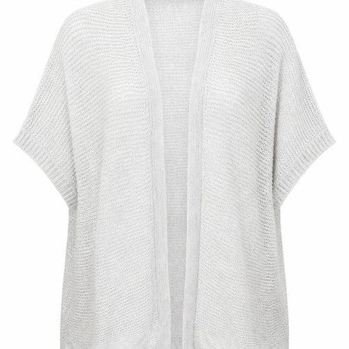 Charli Womens Grey Linen Open Knit Cardigan One Size Relaxed Fit